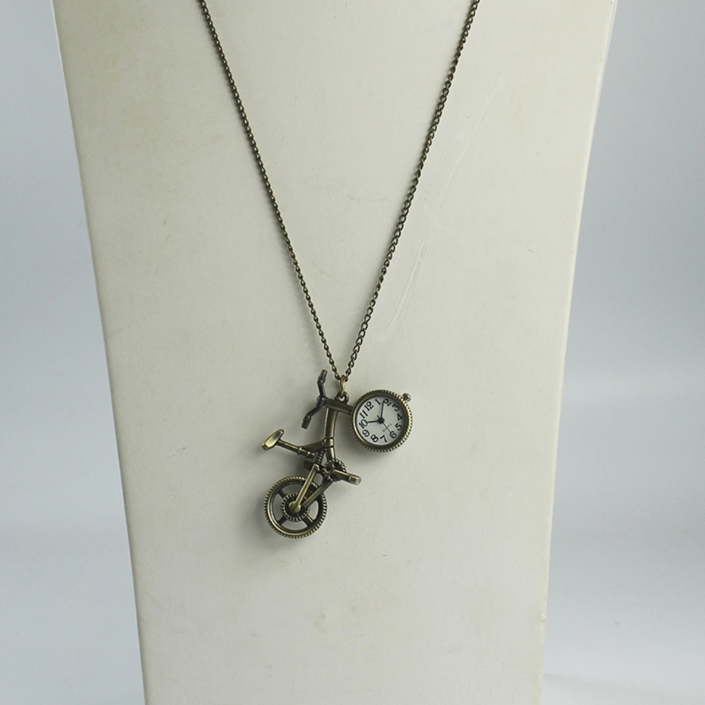 Bicycle Watch Pendant with Chain